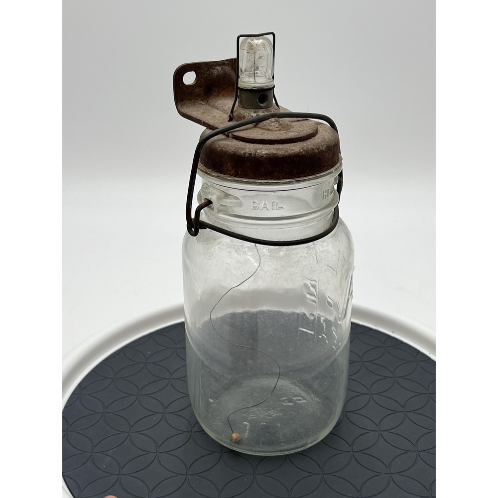 Antique White Automotive Products Atlas E-Z Seal Mason Jar Utility Wall Light - Picture 6 of 16